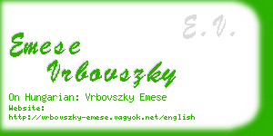 emese vrbovszky business card